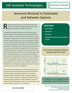 Ammonia Removal in Freshwater and Saltwater Systems USF