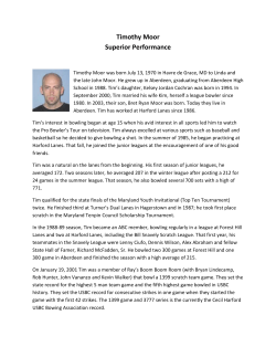 Tim Moor - Maryland State USBC Association