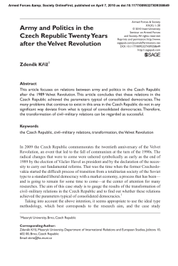 Army and Politics in the Czech Republic Twenty Years after
