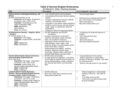 Table of German-English Dictionaries - Philipps
