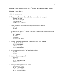 1 Blackline Master Quizzes for 16th and 17th