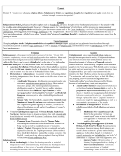 Analyze how changing religious ideals, Enlightenment beliefs and