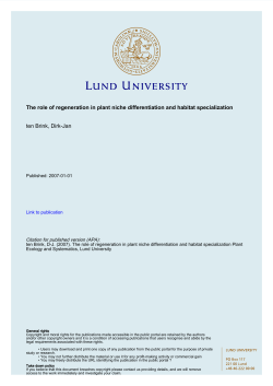 The role of regeneration in plant niche differentiation and habitat