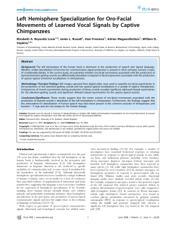 Left Hemisphere Specialization for Oro