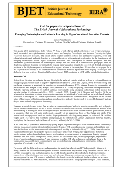 Call for papers for a Special Issue of The British Journal of