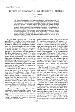 effects of organization on recognition memory