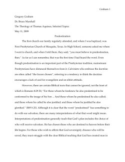 Thomas Aquinas on Predestination