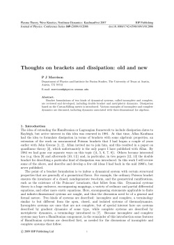 Thoughts on brackets and dissipation: old and new