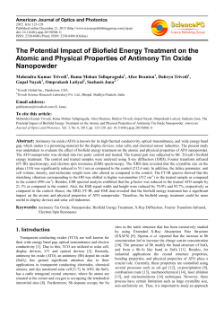 The Potential Impact of Biofield Energy Treatment on the Atomic and