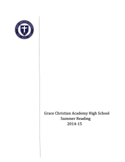 Grace Christian Academy High School Summer Reading 2014-15