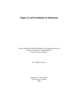 Signs of Anti-Semitism in Indonesia