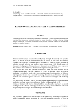 review of titanium and steel welding methods