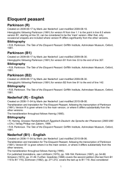 Tale of the Eloquent Peasant - Mark