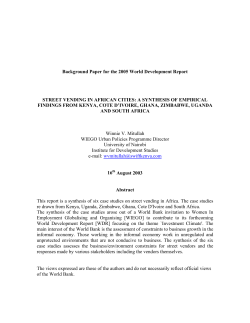 Street Vending in African Cities