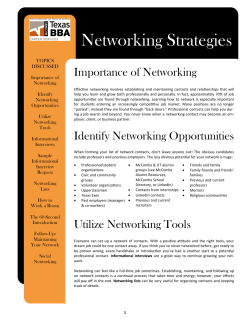 Networking Strategies - McCombs School of Business