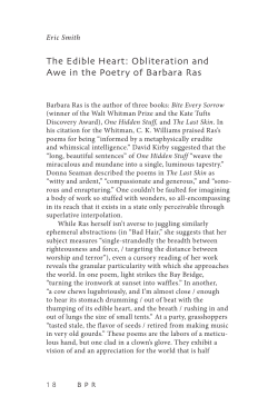 The Edible Heart: Obliteration and Awe in the Poetry of Barbara Ras