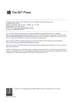 Critique and a Science for the Sake of Art: Fractals