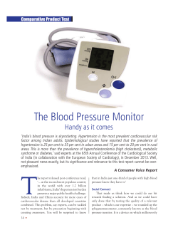 The Blood Pressure Monitor - Department of Consumer Affairs