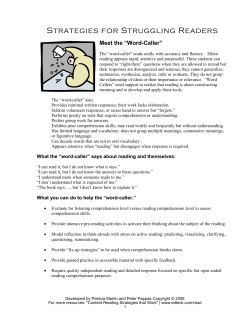 Strategies for Struggling Readers