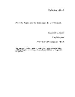 Preliminary Draft Property Rights and the Taming