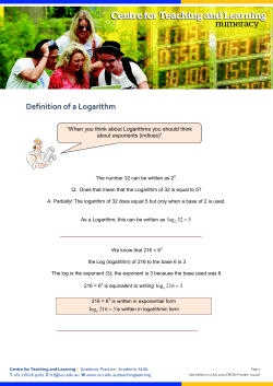 Definition of a Logarithm