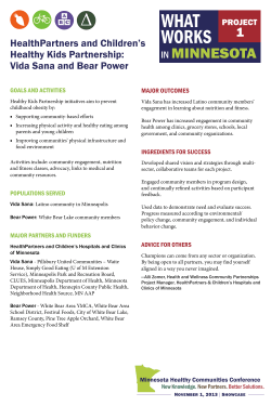 HealthPartners and Children`s Healthy Kids Partnership: Vida Sana