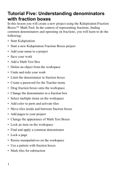 Tutorial Five: Understanding denominators with fraction boxes