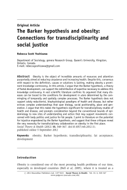 The Barker hypothesis and obesity: Connections for