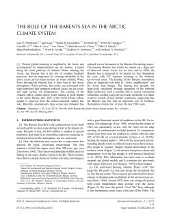 THE ROLE OF THE BARENTS SEA IN THE ARCTIC CLIMATE