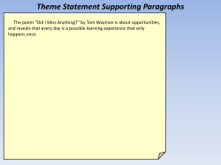 Theme Statement Supporting Paragraphs