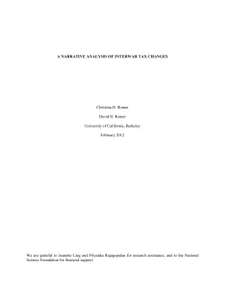 A Narrative Analysis of Interwar Tax Changes Feb 2012