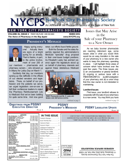 March 2016, Volume 25, Issue 2 - Pharmacists Society of the State