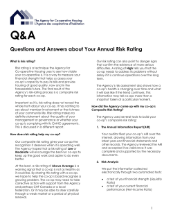 Q and A Risk Rating - The Agency for Co