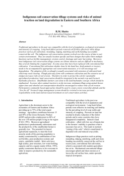 Indigenous soil conservation tillage systems and risks of