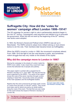 Suffragette City: How did the `votes for women` campaign affect