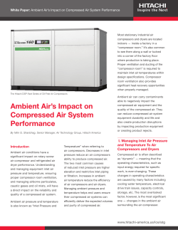Ambient Air`s Impact on Compressed Air System Performance