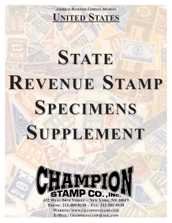 state revenue stamp specimens supplement