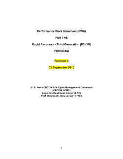 Performance Work Statement (PWS)