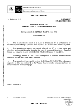 NATO UNCLASSIFIED 14 September 2015 DOCUMENT C