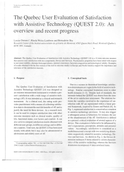 The Quebec User Evaluation of Satisfaction with Assistive
