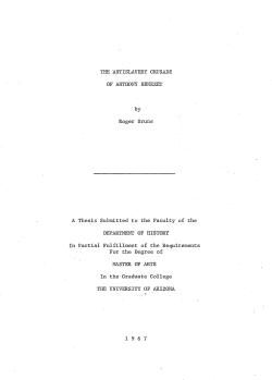 THE ANTtSLAVERY CRUSADE OF ANTHONY BENEZET by Roger