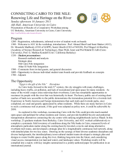 CONNECTING CAIRO TO THE NILE: Renewing Life and Heritage on