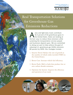 Real Transportation Solutions for Greenhouse Gas Emissions