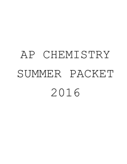 ap chemistry summer packet 2016