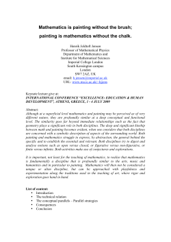 Mathematics is painting without the brush