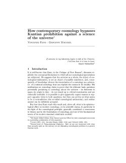 How contemporary cosmology bypasses Kantian prohibition against