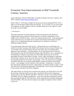 Economic Non-Interventionists in Mid Twentieth Century America