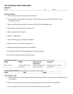 The Canterbury Tales Study Guide