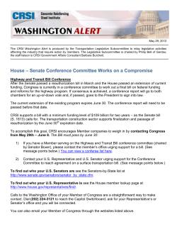 House &ndash; Senate Conference Committee Works on a