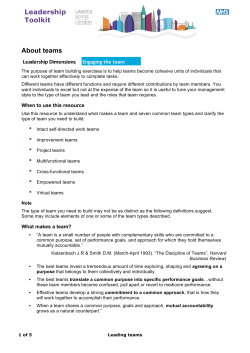 About teams - London Leadership Academy